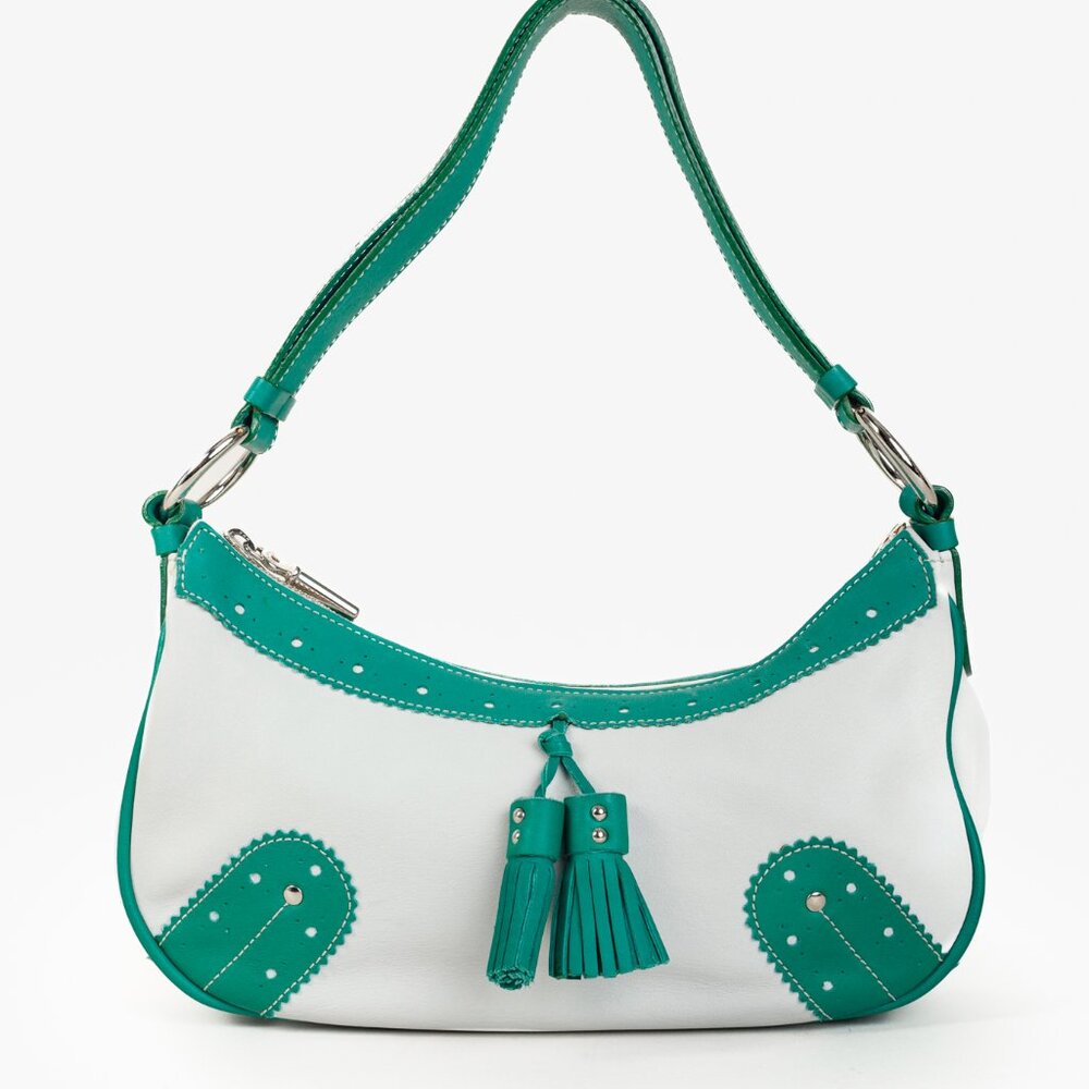 Burberry Shades of Green Vintage Brogue Hobo Shoulder Bag